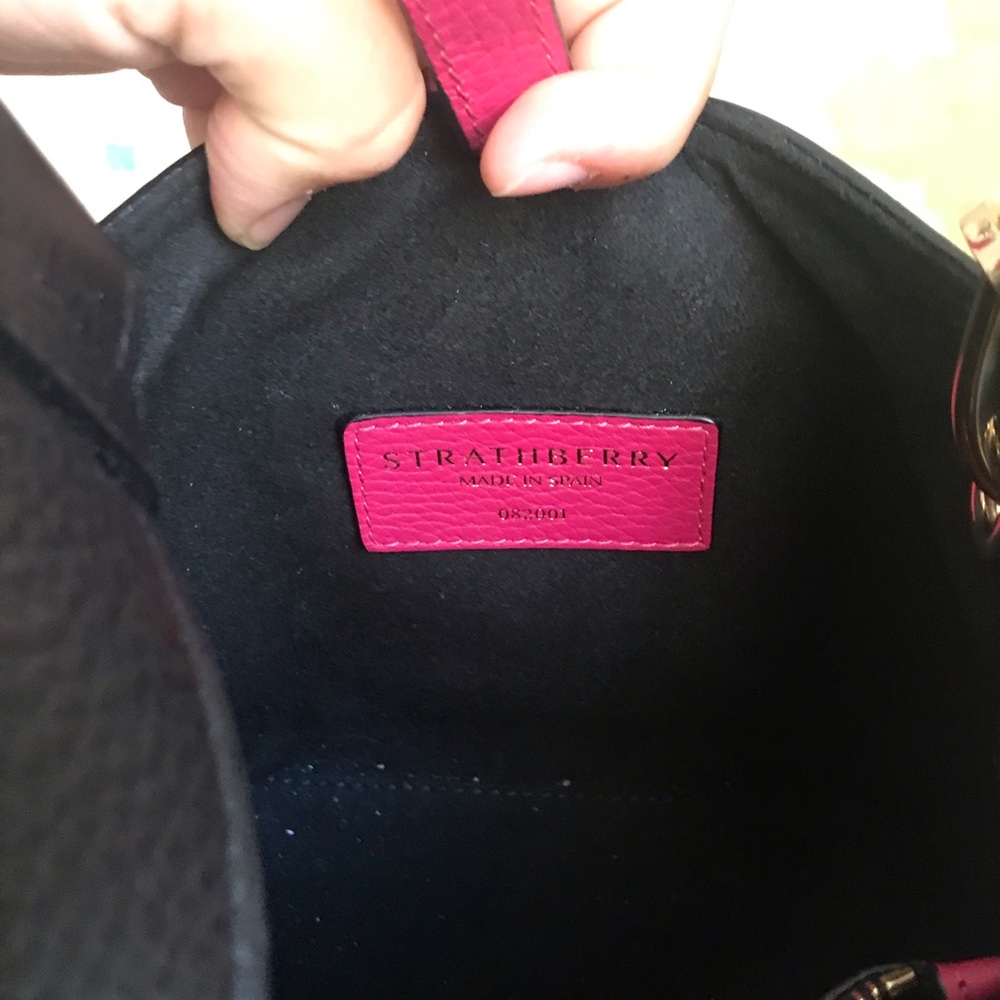 Strathberry Fuchsia and Black Crossbody Bag - Picture 4 of 8